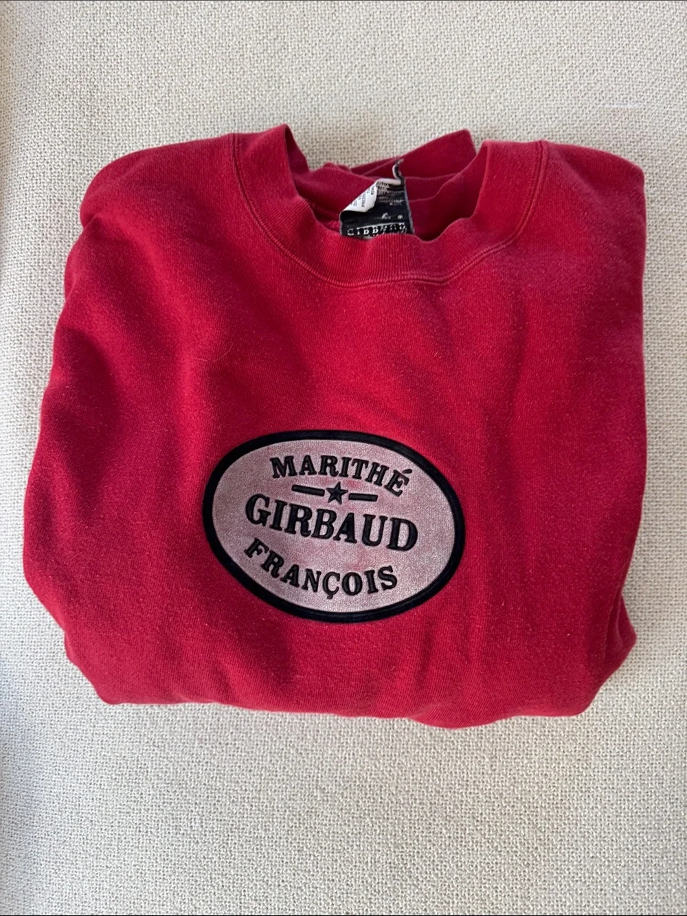 Marithe Francois Girbaud Men's light red Crewneck Sweatshirt LARGE
